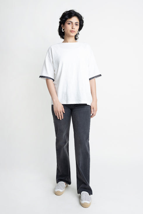 The White Oversized Lace T-Shirt
